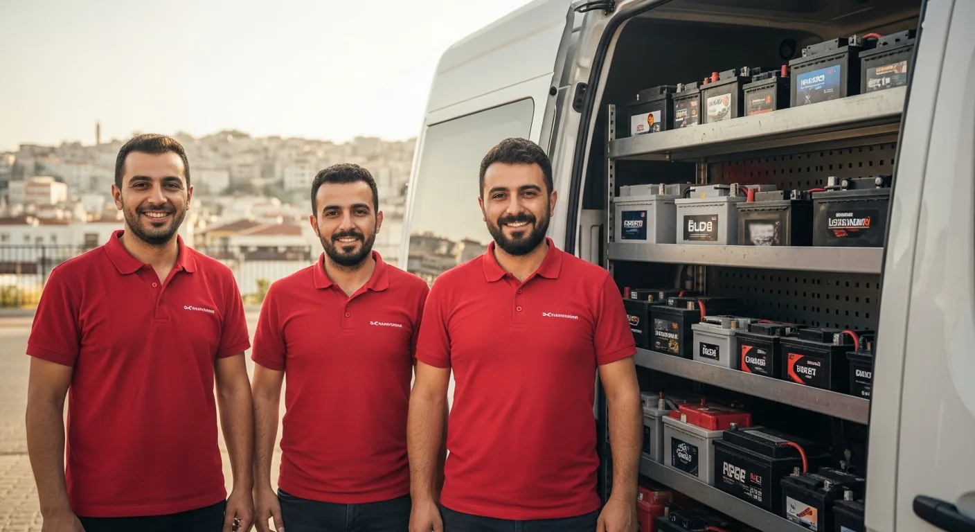 Acil Akücü Adana ekibi servis aracı önünde